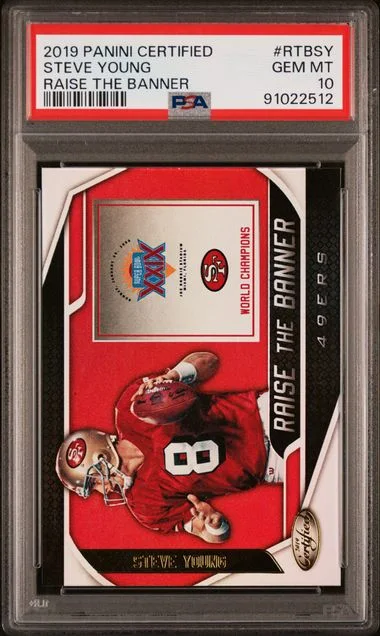 2019 Panini Certified Steve Young Raise The Banner #RTB-SY card image