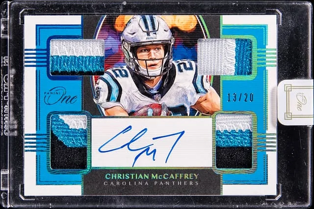2019 Panini Christian McCaffrey One Quad Patch Relic #86 card image