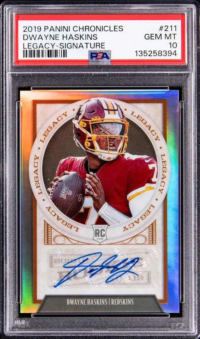 2019 Panini Chronicles Dwayne Haskins Legacy Signature #211 card image