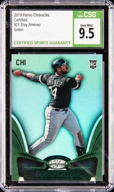 2019 Panini Chronicles Eloy Jimenez Certified Green #21 card image