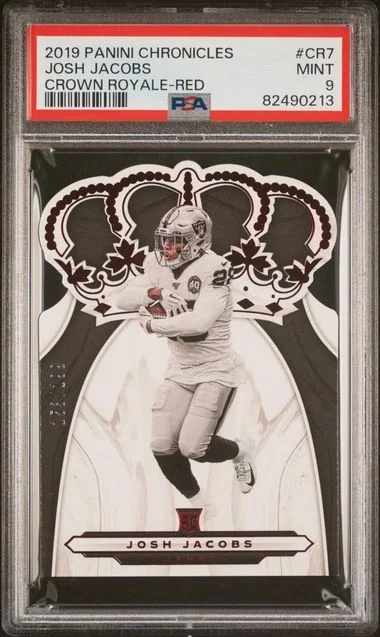 2019 Panini Chronicles Josh Jacobs Crown Royale Red #Cr7 card image