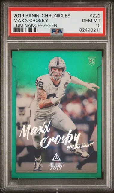 2019 Panini Chronicles Maxx Crosby Luminance Green #222 card image
