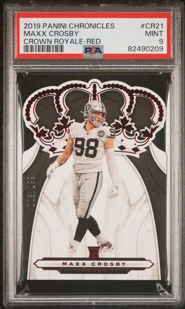 2019 Panini Chronicles Maxx Crosby Crown Royale Red #Cr21 card image