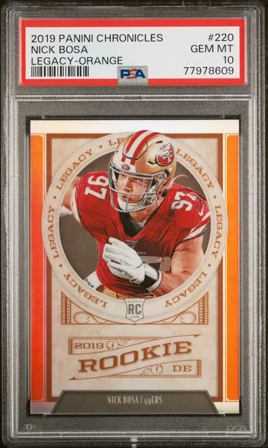 2019 Panini Chronicles Nick Bosa Legacy Orange #220 card image
