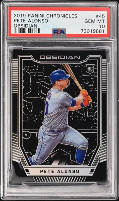 2019 Panini Chronicles Pete Alonso Obsidian Prizm #45 card image