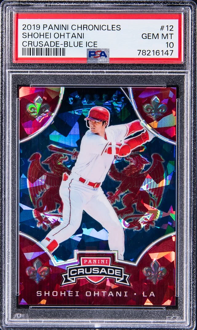 2019 Panini Chronicles Shohei Ohtani Crusade Blue Ice #12 card image
