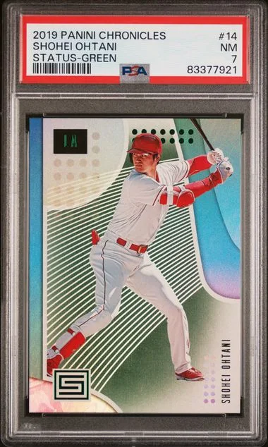 2019 Panini Chronicles Shohei Ohtani Status Green #14 card image