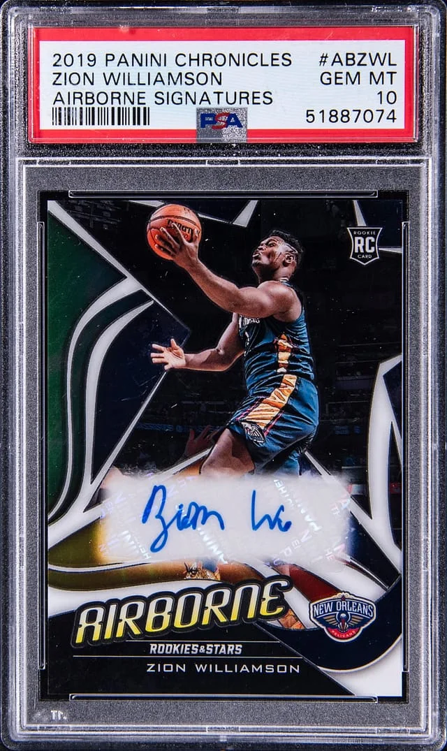 2019 Panini Chronicles Zion Williamson Airborne Signatures #ABZWL card image