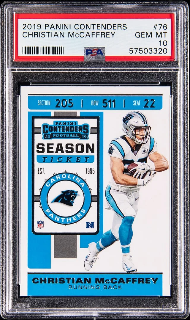 2019 Panini Contenders Christian McCaffrey #76 card image