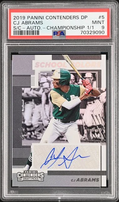 2019 Panini Contenders Draft Picks CJ Abrams School Colors Autograph-Championship #5 card image