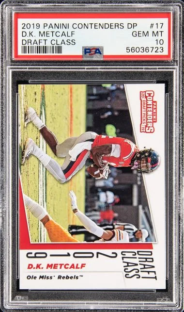 2019 Panini Contenders Draft Picks D.K. Metcalf Draft Class #17 card image