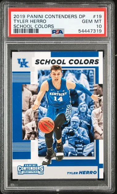 2019 Panini Contenders Draft Picks Tyler Herro School Colors #19 card image