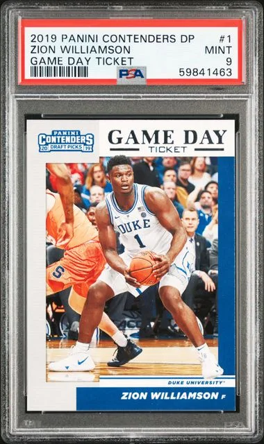 2019 Panini Contenders Draft Picks Zion Williamson Game Day Ticket #1 card image