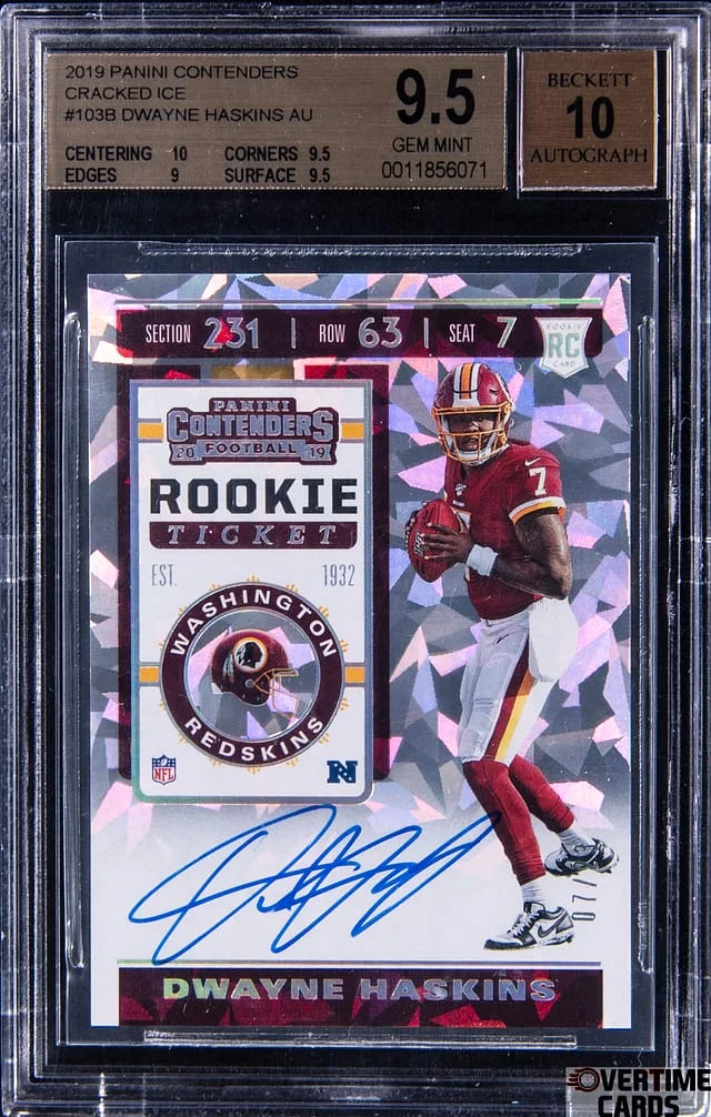 2019 Panini Contenders Dwayne Haskins Cracked Ice #103B card image