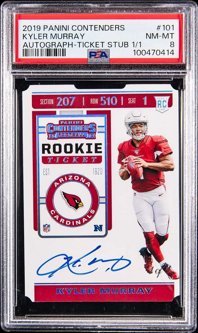 2019 Panini Contenders Kyler Murray Autograph Ticket Stub #101 card image