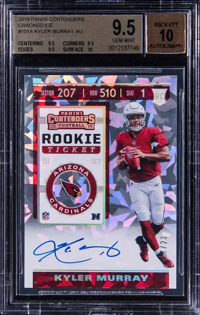 2019 Panini Contenders Kyler Murray Ticket Autograph Cracked Ice #101A card image