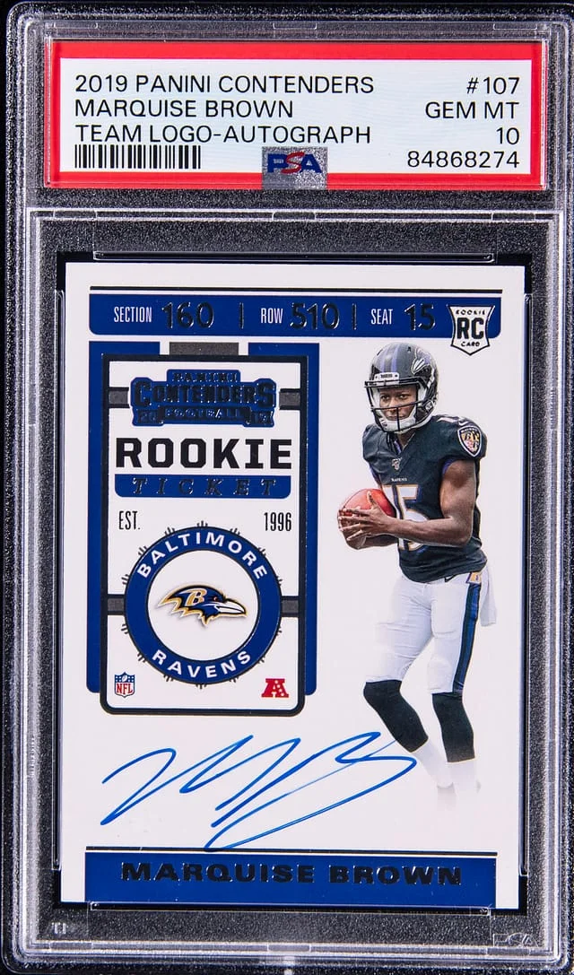 2019 Panini Contenders Marquise Brown Team Logo Autograph #107 card image