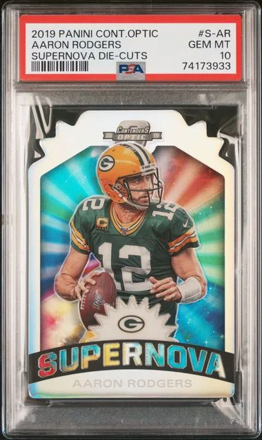 2019 Panini Contenders Optic Aaron Rodgers Supernova Die-Cuts #S-AR card image