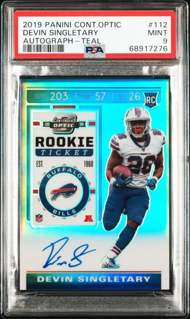 2019 Panini Contenders Optic Devin Singletary Autograph-Teal #112 card image