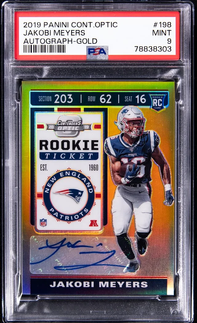 2019 Panini Contenders Optic Jakobi Meyers Autograph Gold #198 card image