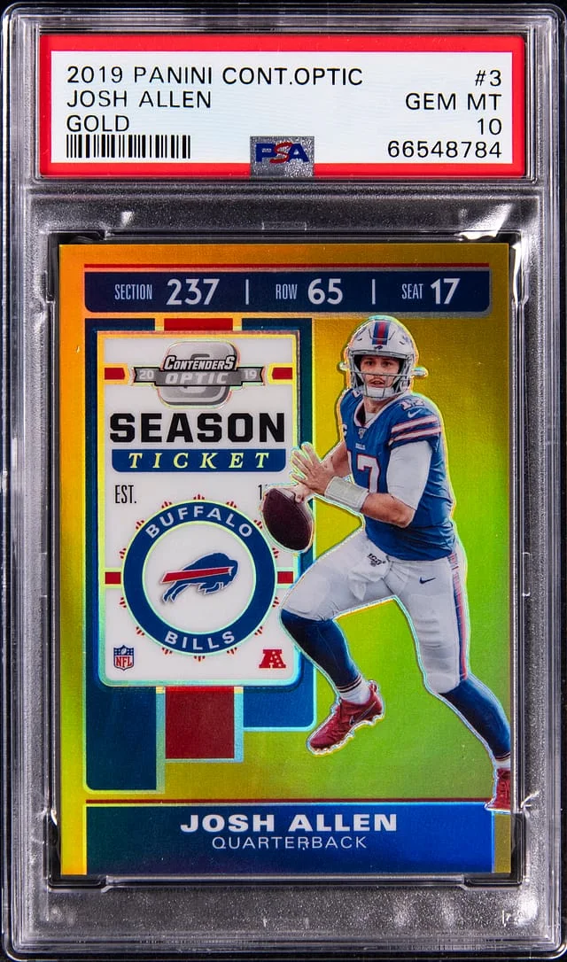 2019 Panini Contenders Optic Josh Allen Green Pulsar #3 card image