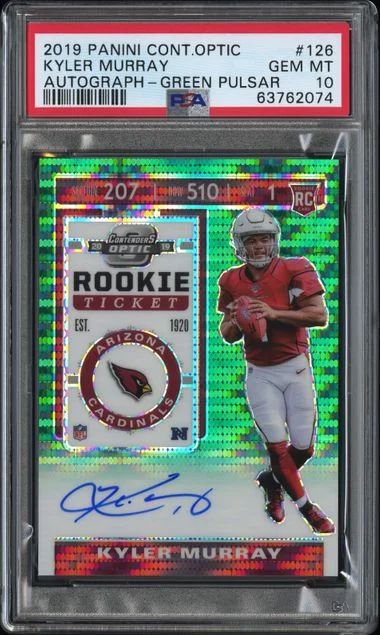 2019 Panini Contenders Optic Kyler Murray Autograph-Green Pulsar #126 card image