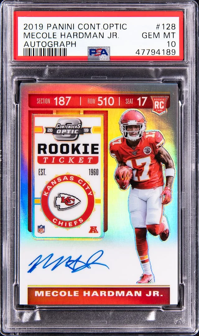 2019 Panini Contenders Optic Mecole Hardman Jr. Autograph #128 card image