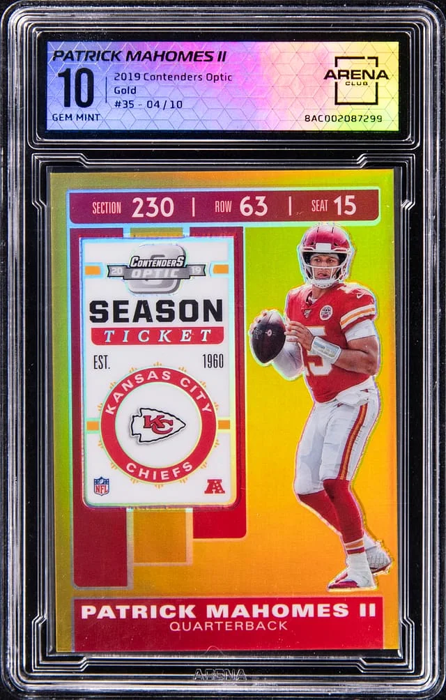 2019 Panini Contenders Optic Patrick Mahomes II - AC Gold #35 card image