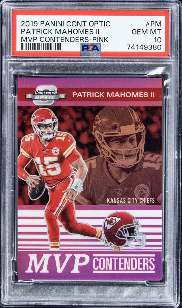 2019 Panini Contenders Optic Patrick Mahomes II MVP Contenders Pink Prizm #MVP-PM card image