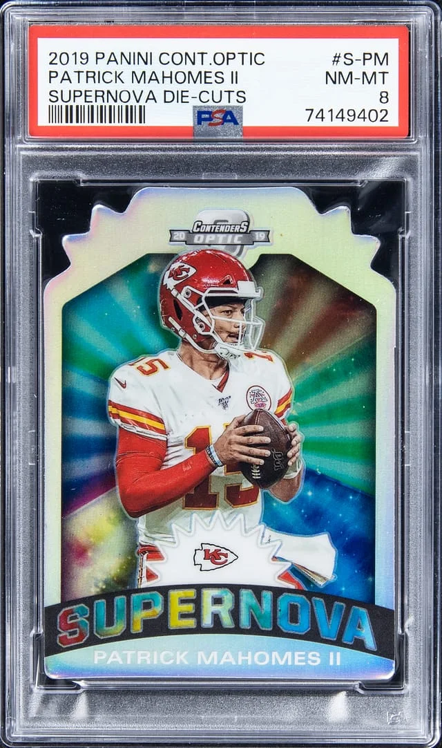 2019 Panini Contenders Optic Patrick Mahomes II Supernova Die-Cut #S-PM card image