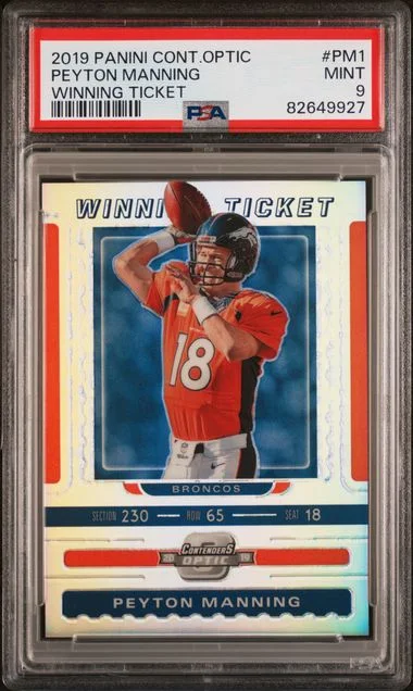 2019 Panini Contenders Optic Peyton Manning Winning Ticket #PM1 card image