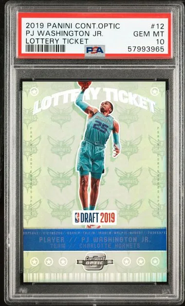 2019 Panini Contenders Optic Pj Washington Jr. Lottery Ticket #12 card image