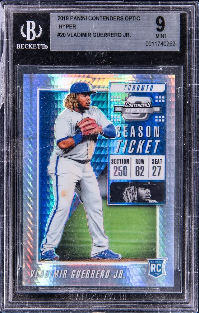 2019 Panini Contenders Optic Vladimir Guerrero Jr. Season Ticket Hyper #20 card image