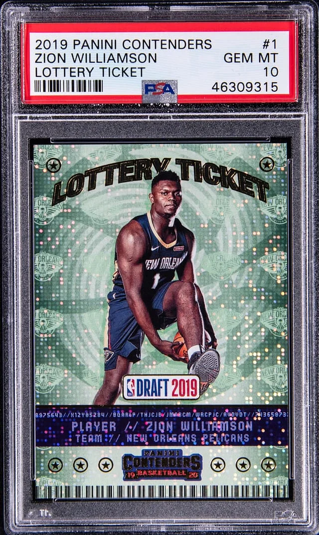 2019 Panini Contenders Zion Williamson Lottery Ticket #1 card image