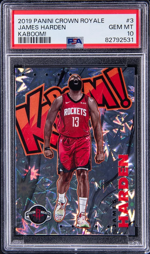 2019 Panini Crown Royale James Harden Kaboom! #3 card image