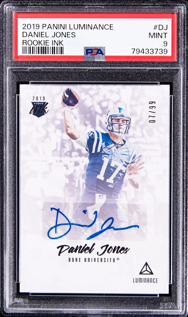 2019 Panini Daniel Jones Luminance Ink #RI-DJ card image