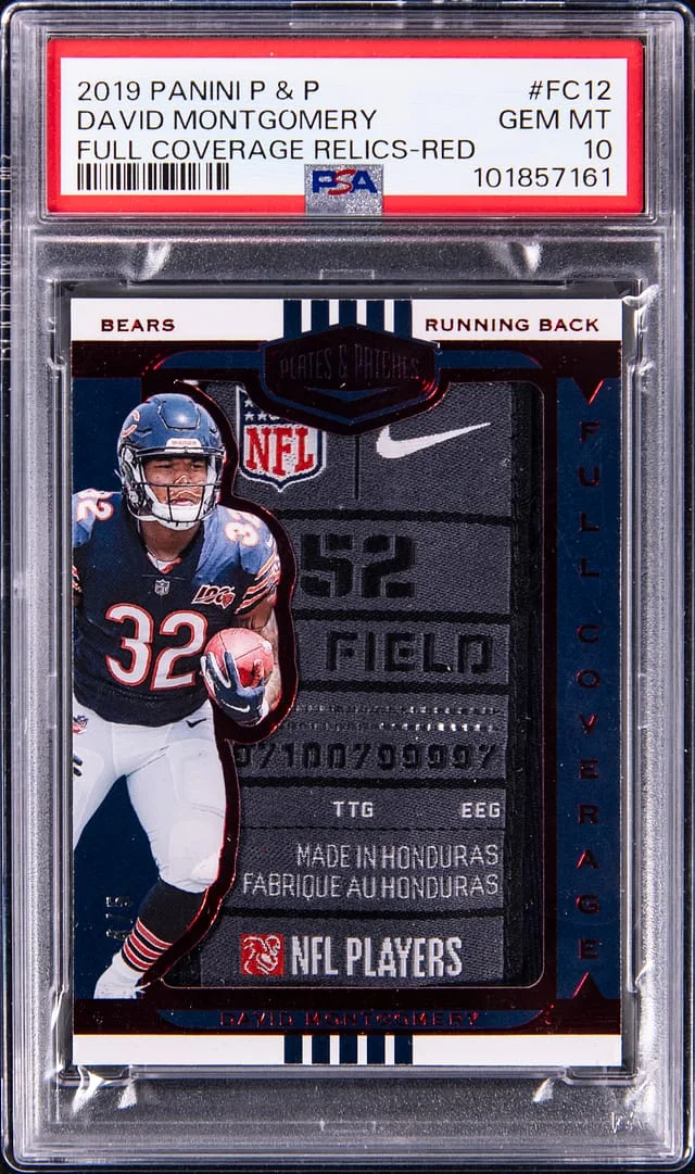 2019 Panini David Montgomery Plates & Patches Full Coverage Relics-Red #FC12 card image