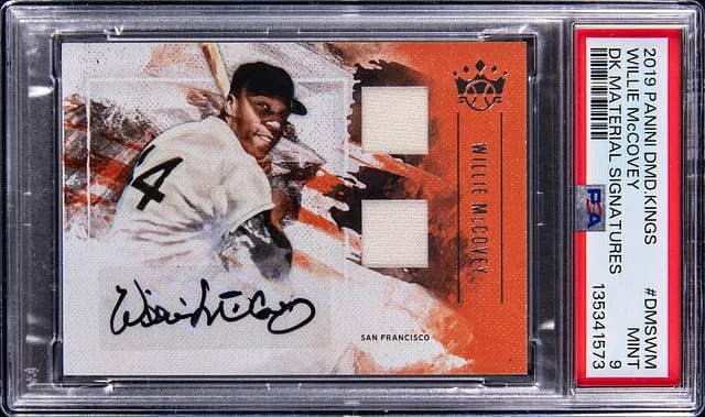 2019 Panini Diamond Kings Willie McCovey Dual Material Signatures #DMS-WM card image