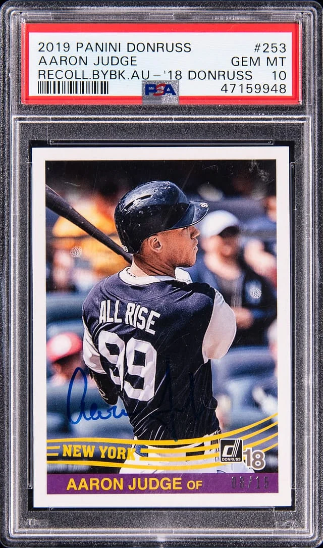 2019 Panini Donruss Aaron Judge Recollection Buyback Autographs #253 card image