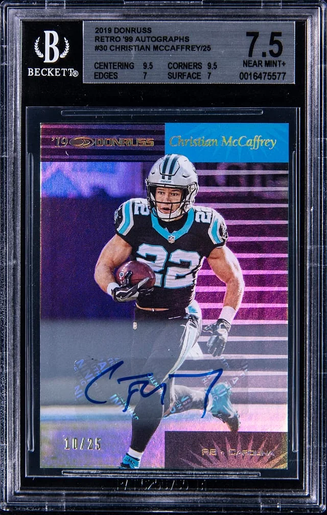 2019 Panini Donruss Christian McCaffrey Retro '99 Autographs #30 card image