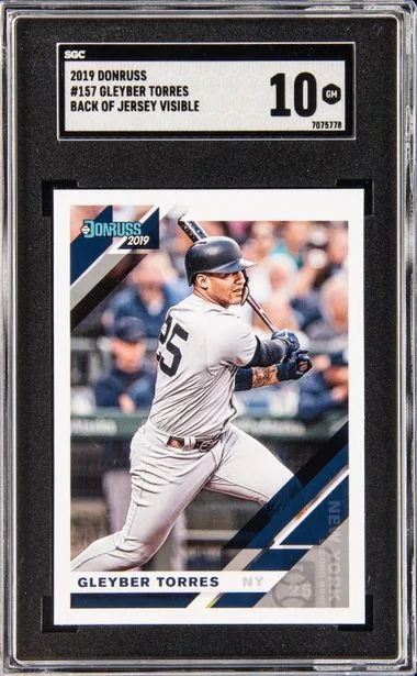2019 Panini Donruss Gleyber Torres, Back Of The Jersey Visible #157 card image