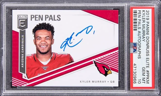 2019 Panini Donruss Kyler Murray Elite Football Pen Pals Autographs #PP-KM card image