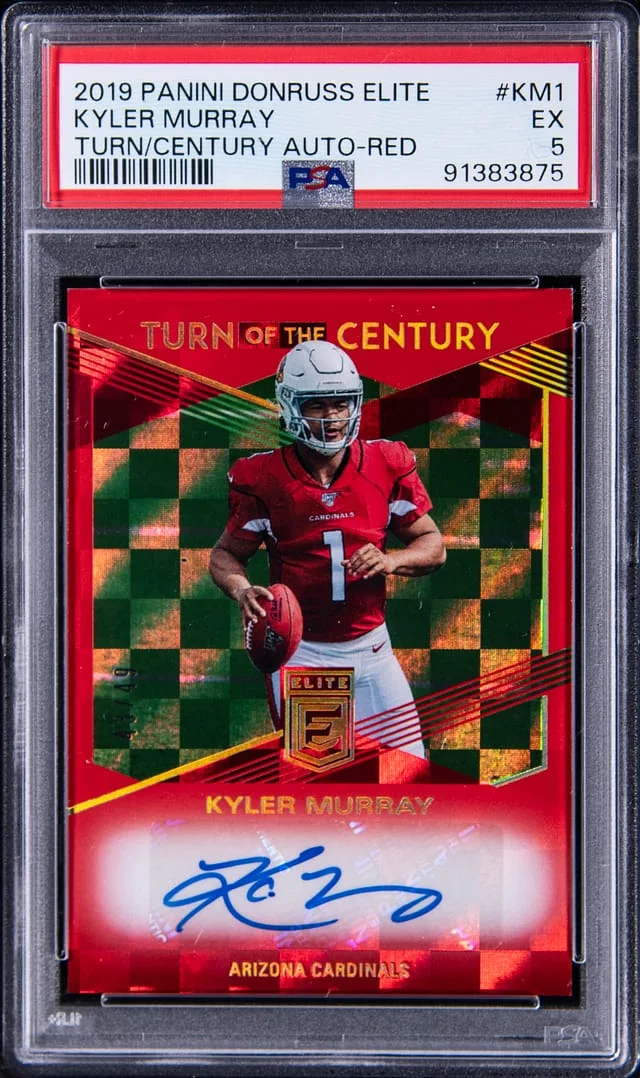 2019 Panini Donruss Kyler Murray Elite Turn of the Century Autograph Red #TC-KM1 card image