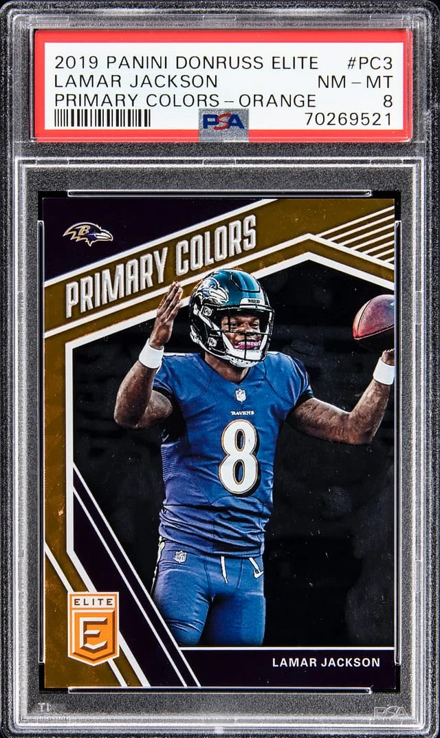 2019 Panini Donruss Lamar Jackson Elite Primary Colors Orange #PC3 card image