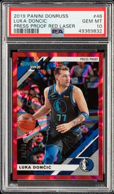 2019 Panini Donruss Luka Doncic Press Proof Red Laser #46 card image