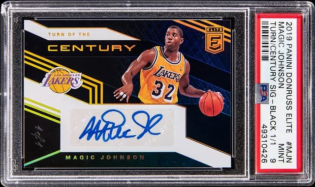 2019 Panini Donruss Magic Johnson Elite Turn of the Century Signature - Black #MJN card image