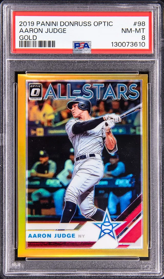 2019 Panini Donruss Optic Aaron Judge Gold #98 card image