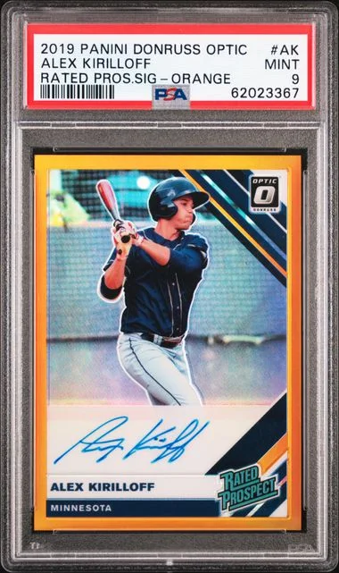 2019 Panini Donruss Optic Alex Kirilloff Rated Prospects Signatures #AK card image