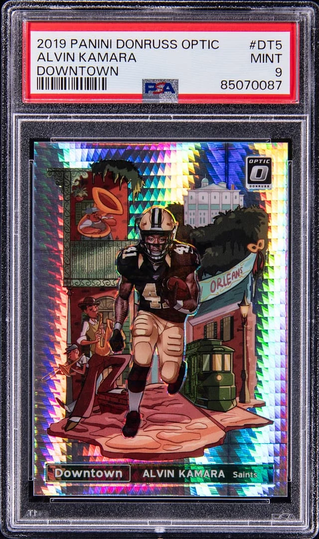 2019 Panini Donruss Optic Alvin Kamara Downtown #DT-5 card image