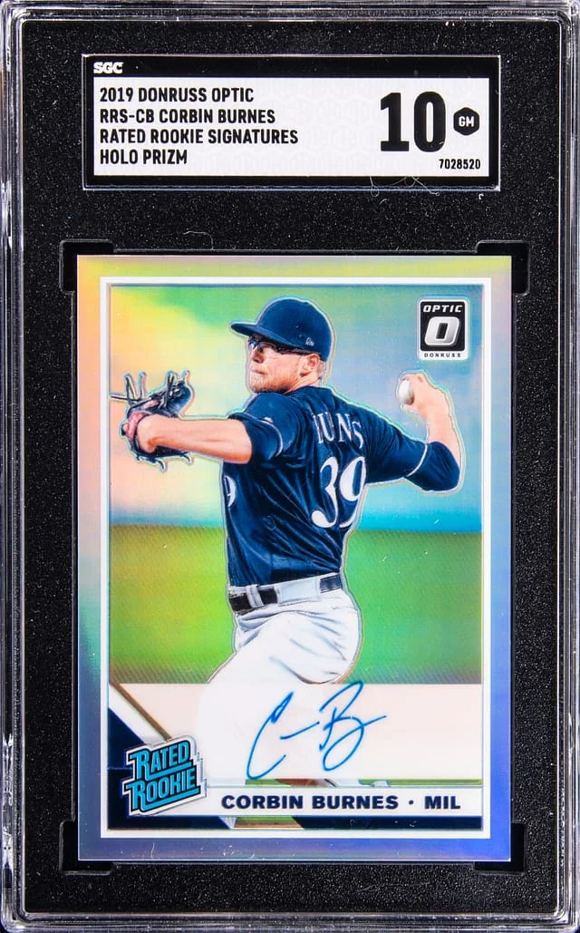 2019 Panini Donruss Optic Corbin Burnes Rated Signature Holo Prizm #RRS-CB card image